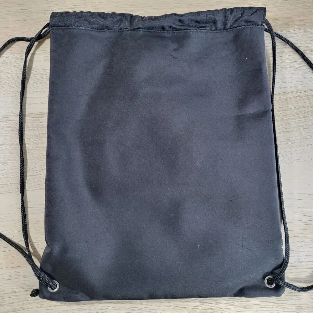 Walt Disney World Vintage Where Magic Lives Drawstring Black Backpack Cinch Bag